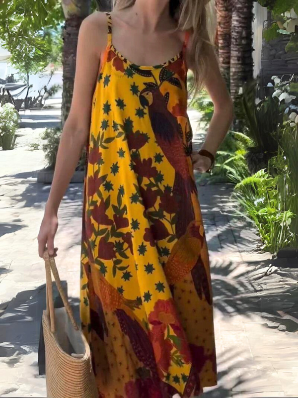 Resort Style Printed Slip Dress