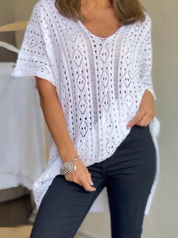 Hollow V-neck Top