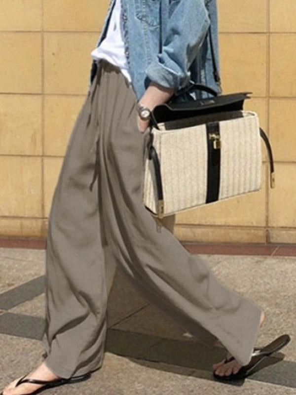 Women's Cotton Pants Solid Color Casual Slacks