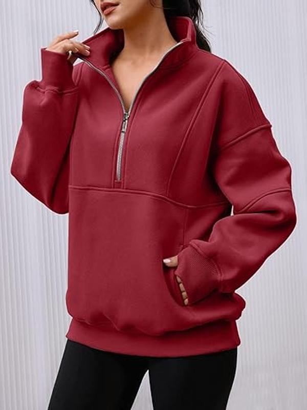 Women's Half Zip Sweatshirt Long Sleeve Hoodie