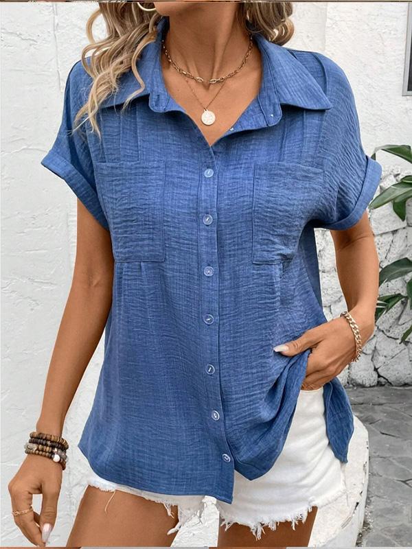 Plain Casual Button Down Women's Shirt