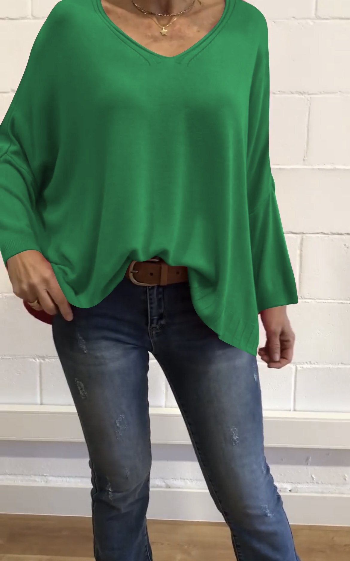 Women's Casual Solid Color Batwing Sleeve Knit Tops