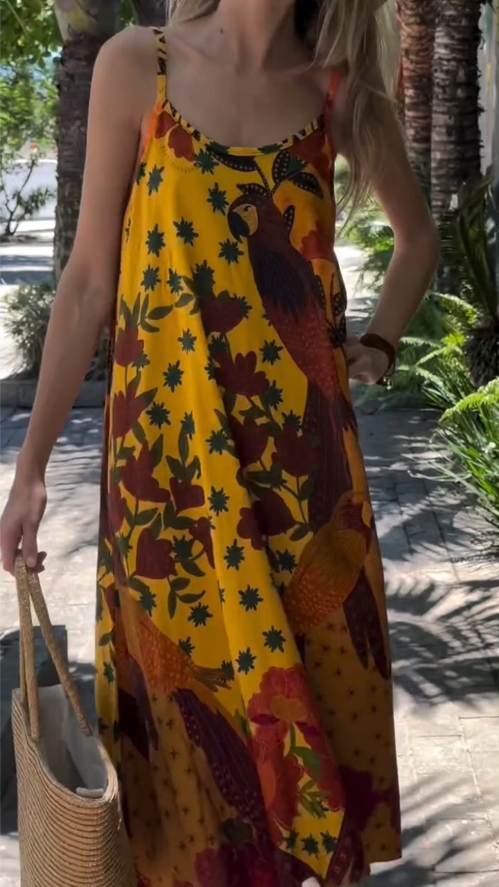 Resort Style Printed Slip Dress