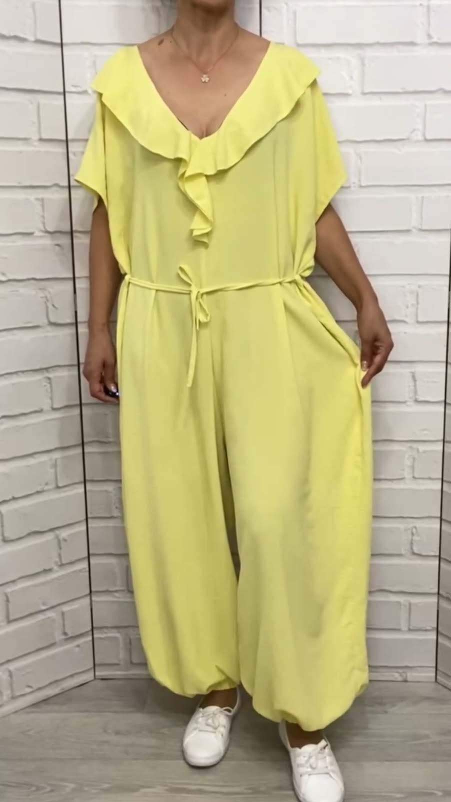 Women's Casual Solid Color Short Sleeve Loose Jumpsuit