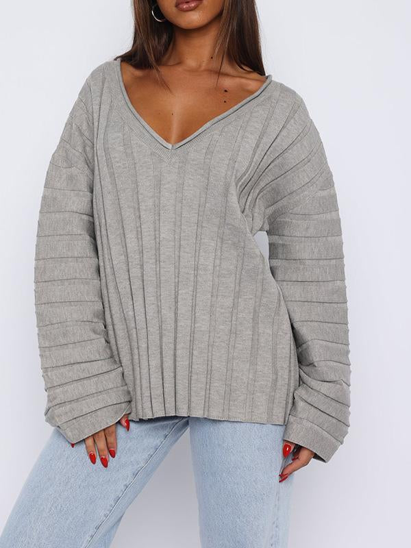 V-neck Simple Women's Sweater
