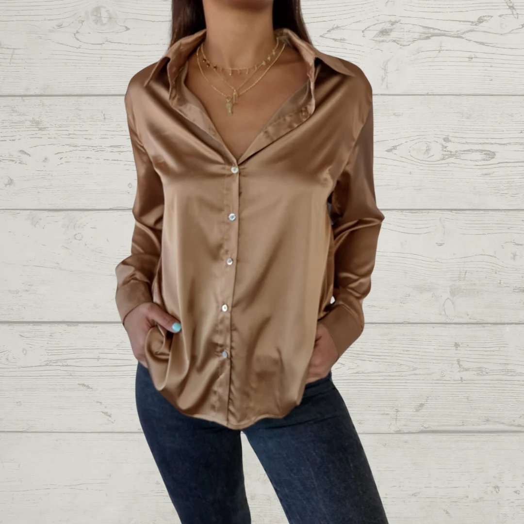 Satin Lapel Single-breasted Shirt