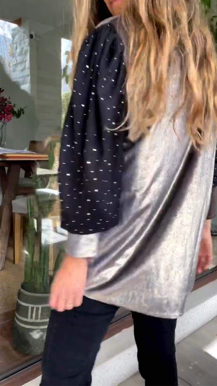 Women's Casual Polka Dot Print Long Sleeve Top