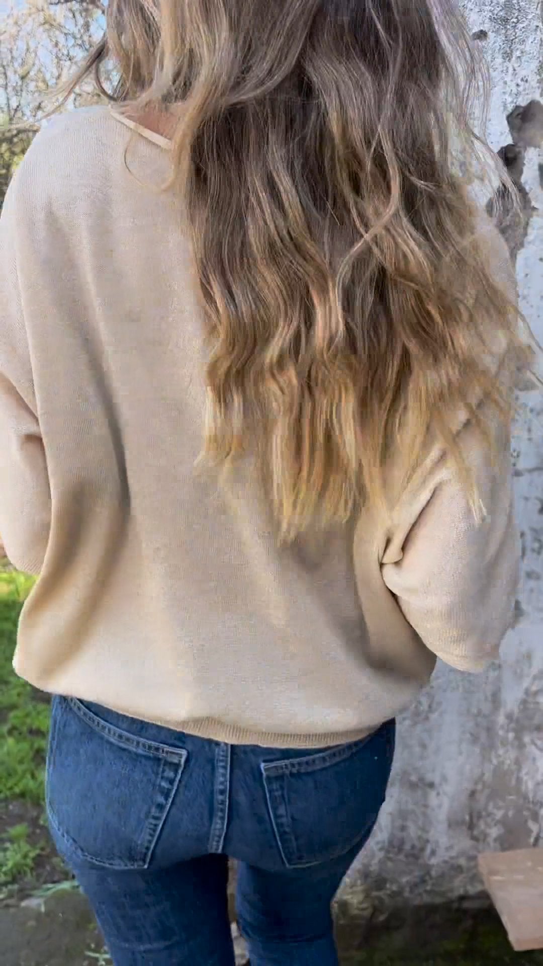 V-neck Loose Vertical Top