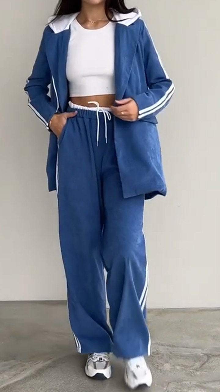 Women's Casual Striped Two-piece Set