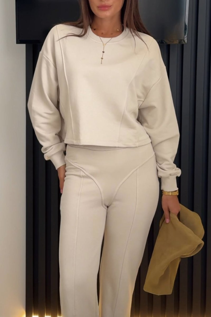 Women's solid color pullover suit