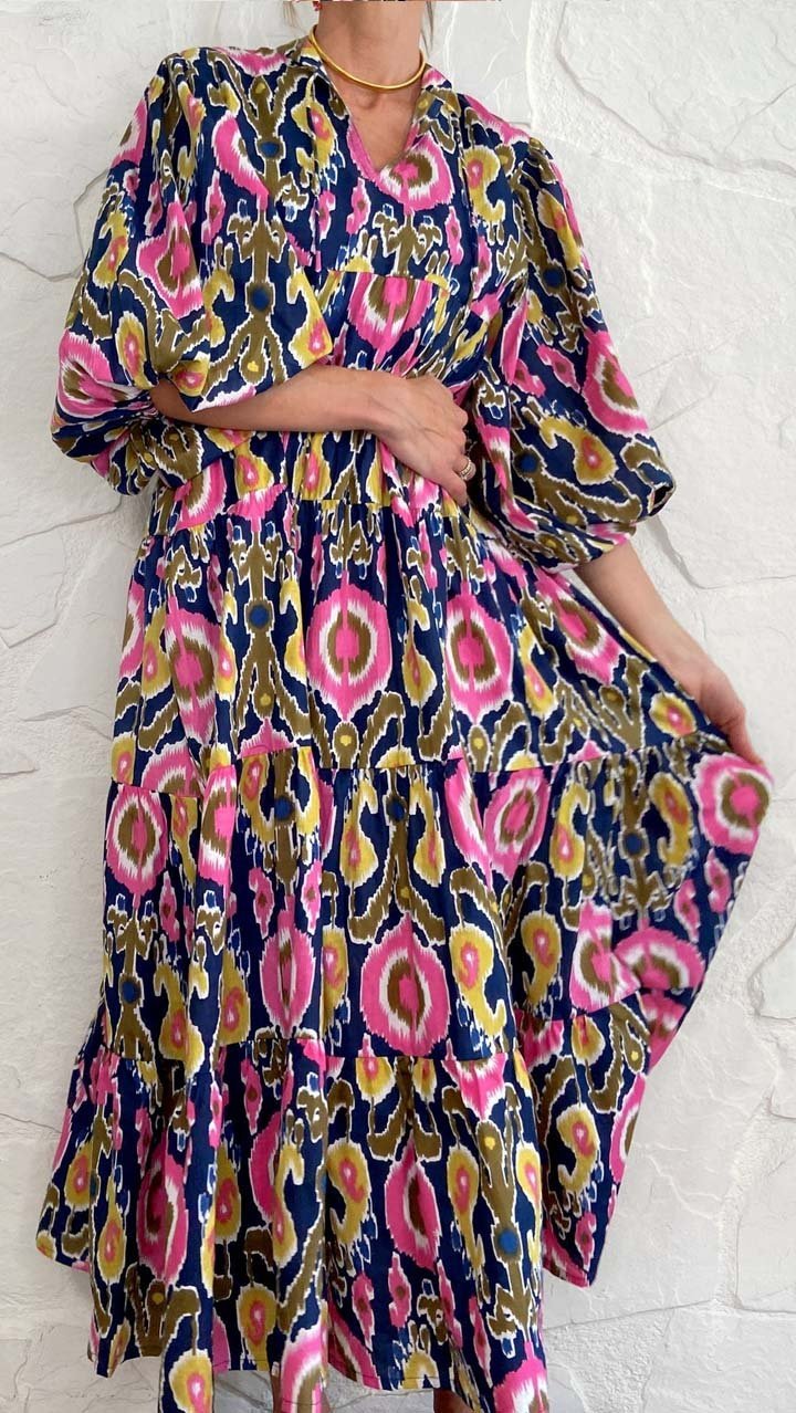 Women's Casual Floral Print Long Sleeve Dress