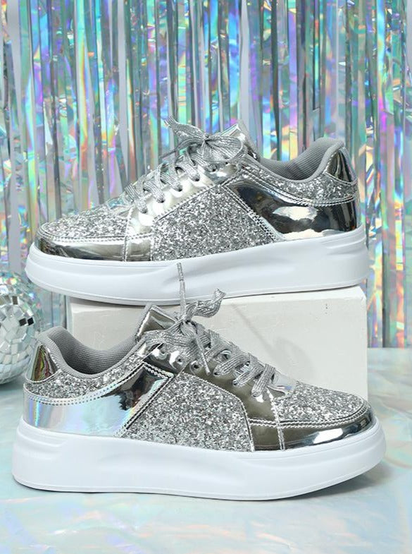 Women's Casual Glitter Walking Skate Shoes