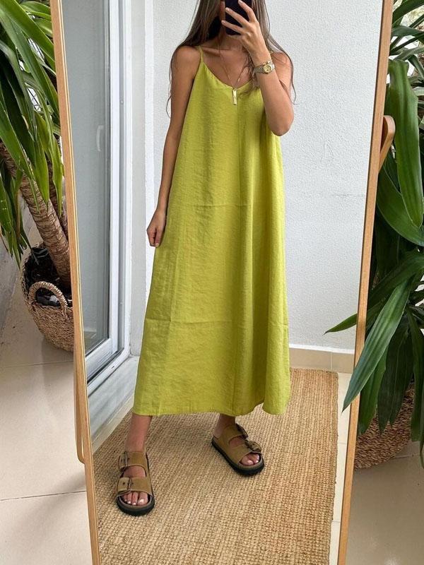 Solid Color Casual Dress