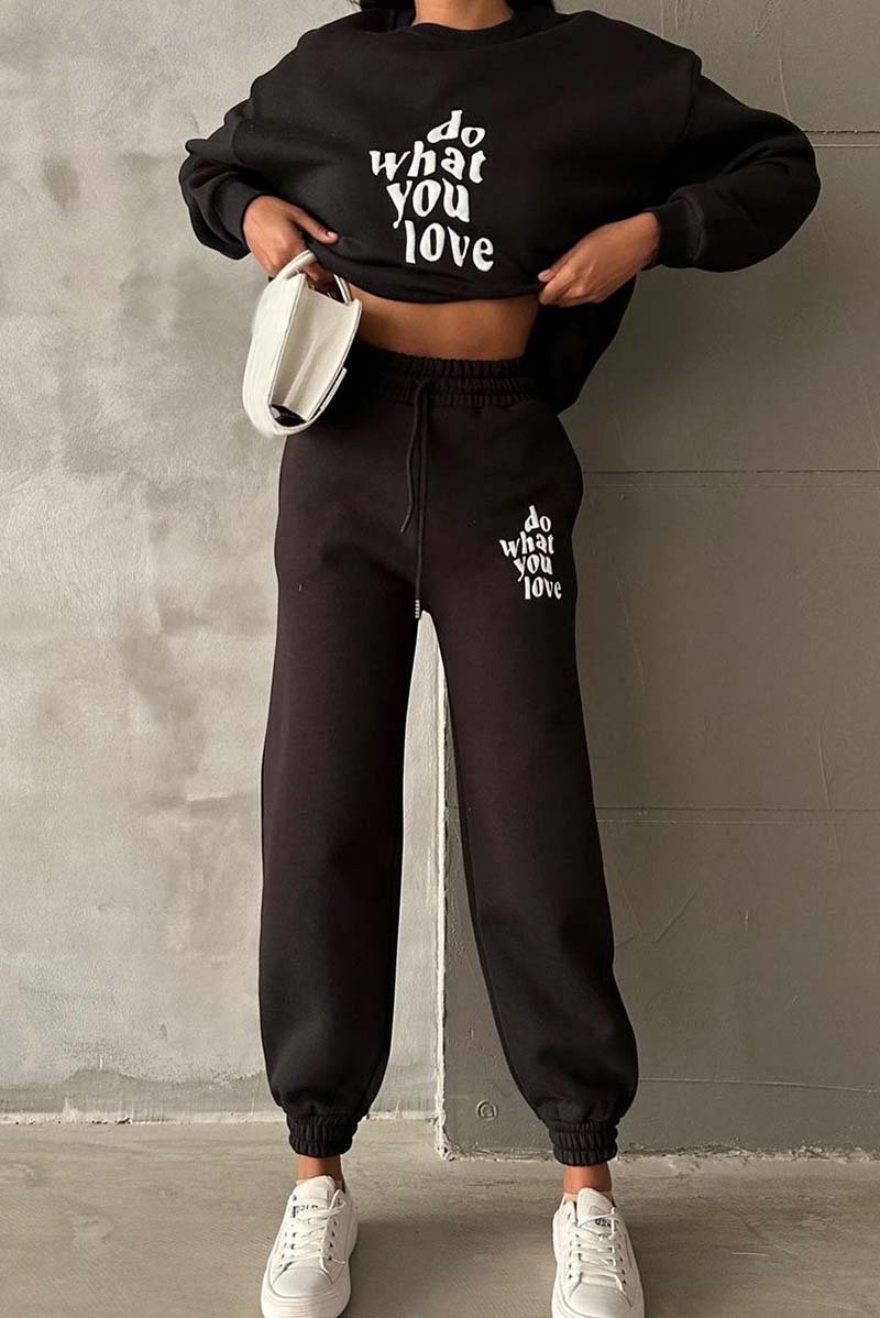 Women's Casual Sports Letter Print Suit