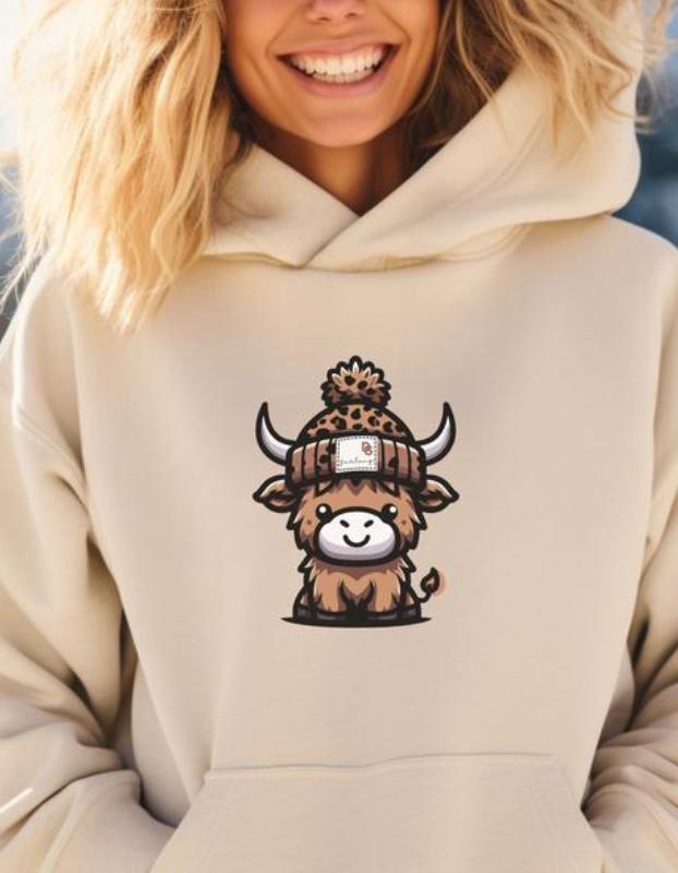 Women's Animal printed hooded Pocket  sweatshirt