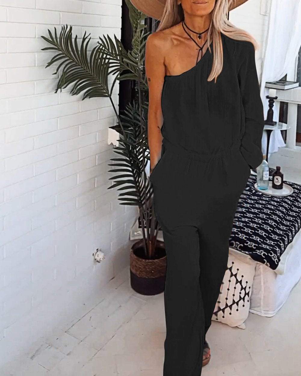 Women's Cotton and Linen Casual Jumpsuits