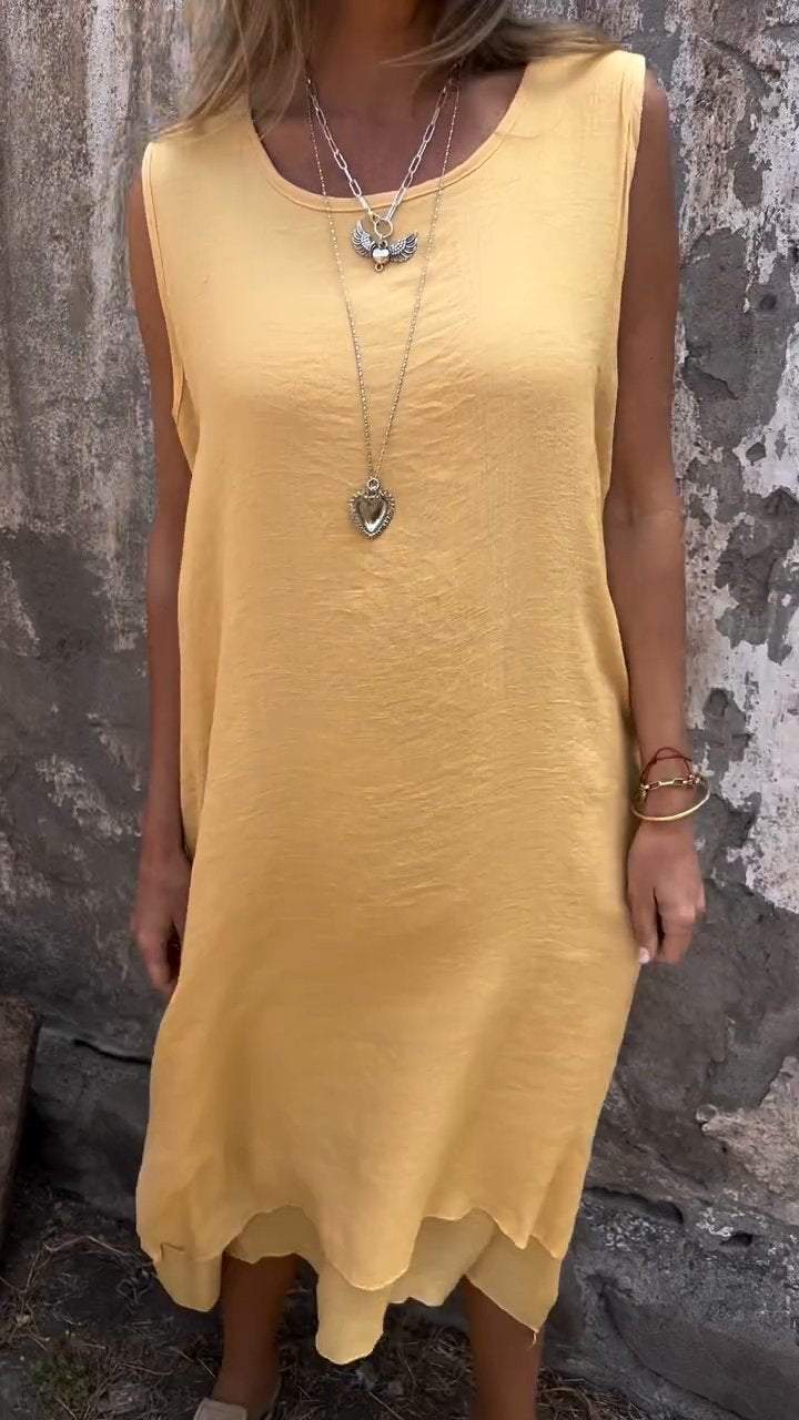 Women's Round Neck Sleeveless Casual Dress