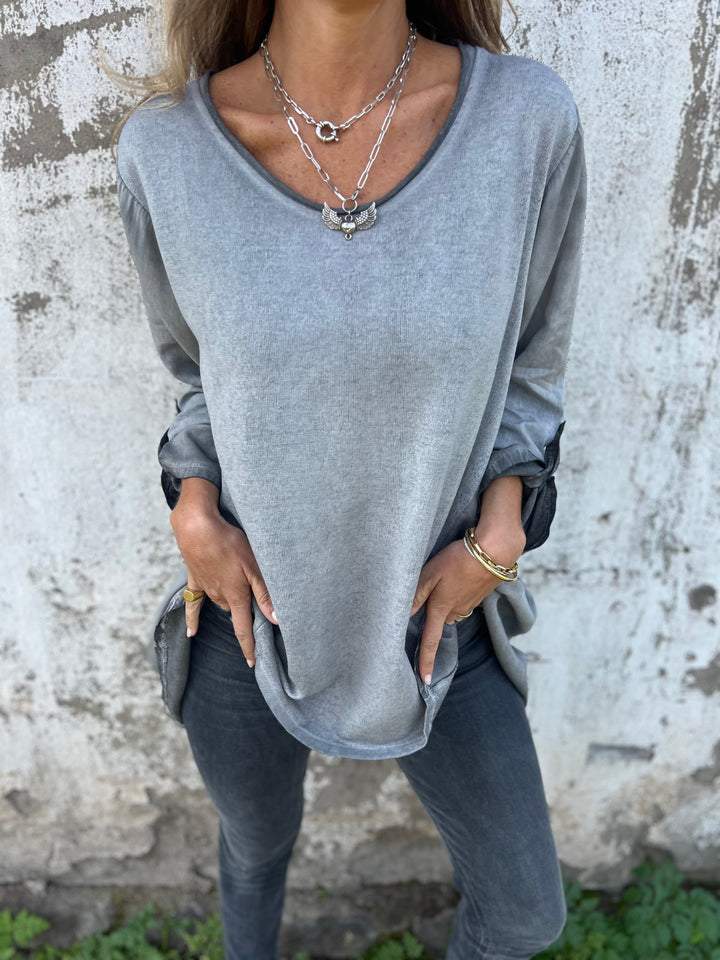 Women's V-neck Long-sleeved Casual Top