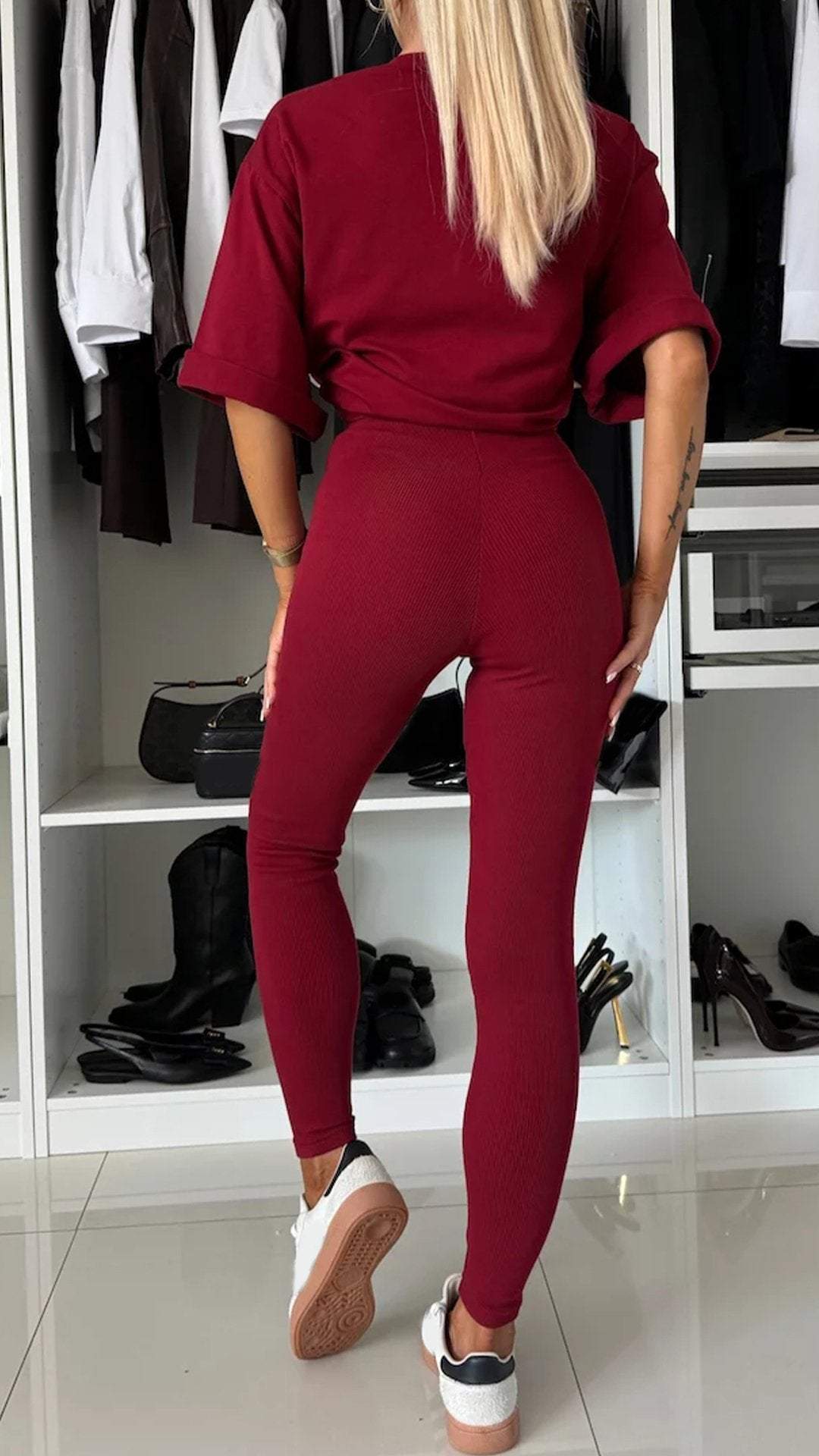 Women's Round Neck Casual Basic Suit