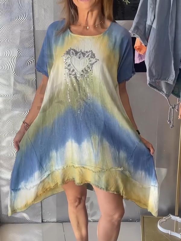 Women Casual Tie-dye Printed Dress