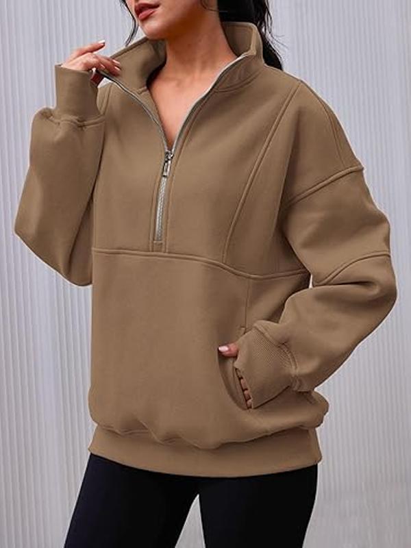 Women's Half Zip Sweatshirt Long Sleeve Hoodie