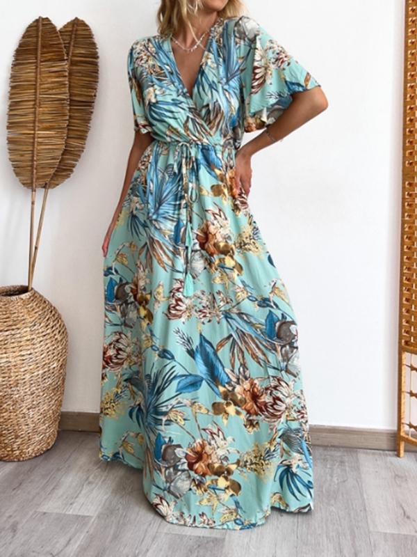 Women's Casual Resort Printed Long Dress