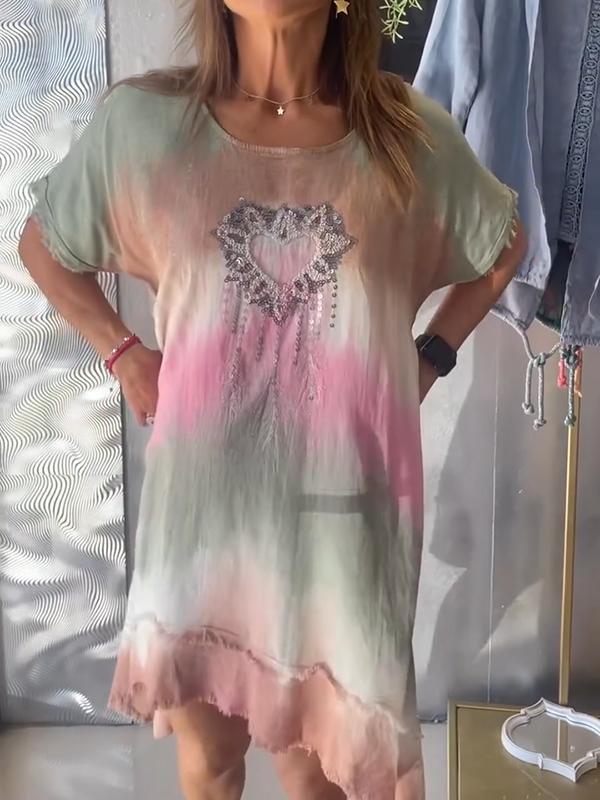 Women Casual Tie-dye Printed Dress