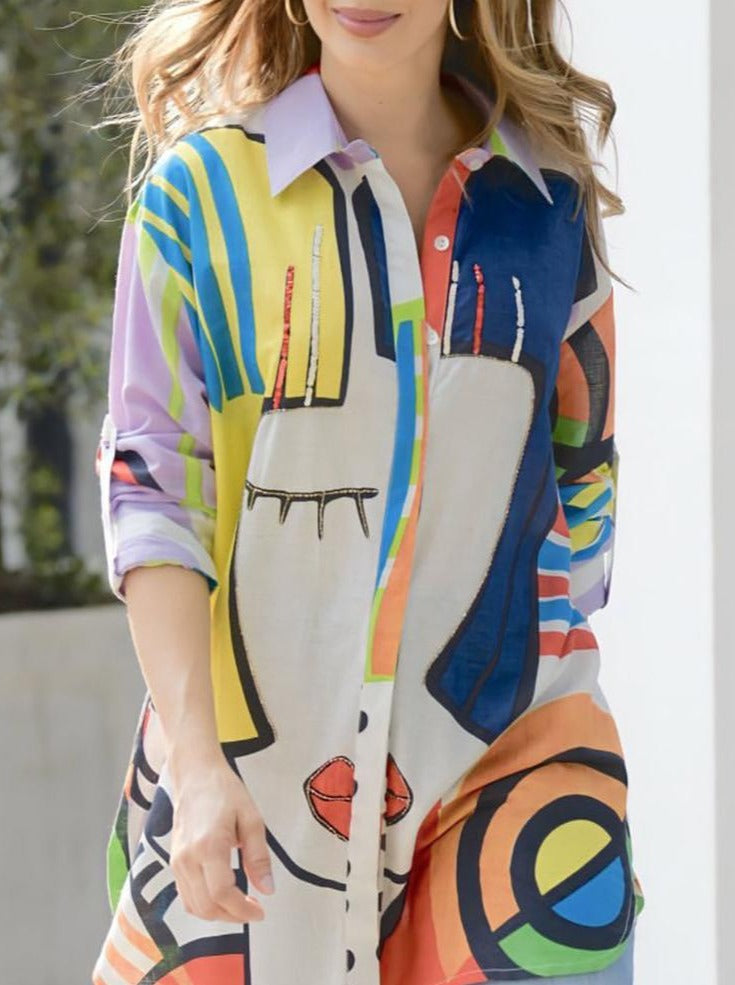 Personalized abstract MAXI SHIRT