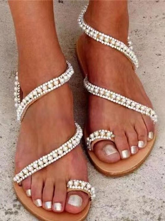 Rhinestone Bohemian Beach Sandals