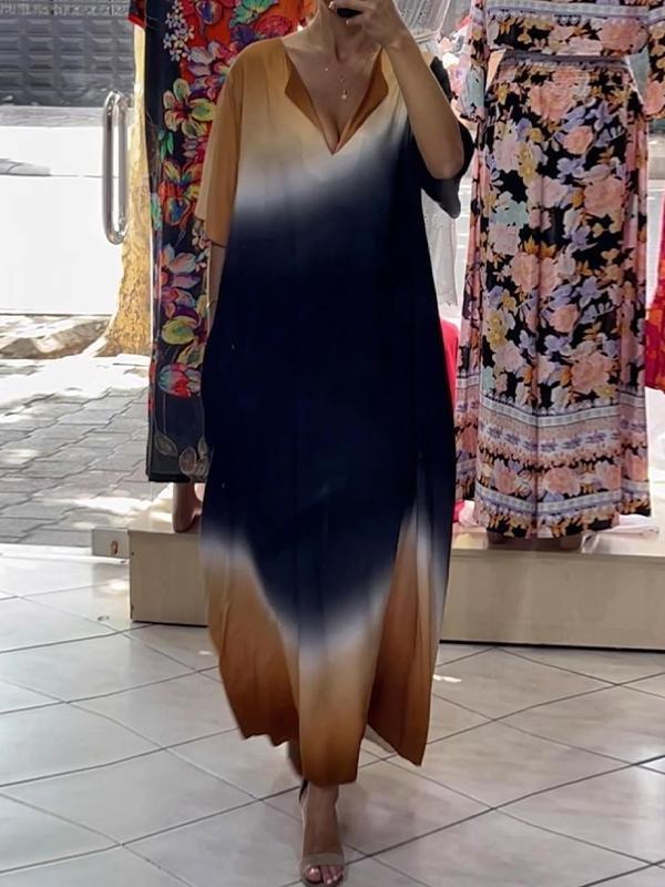 Tie-dye V-neck Dress