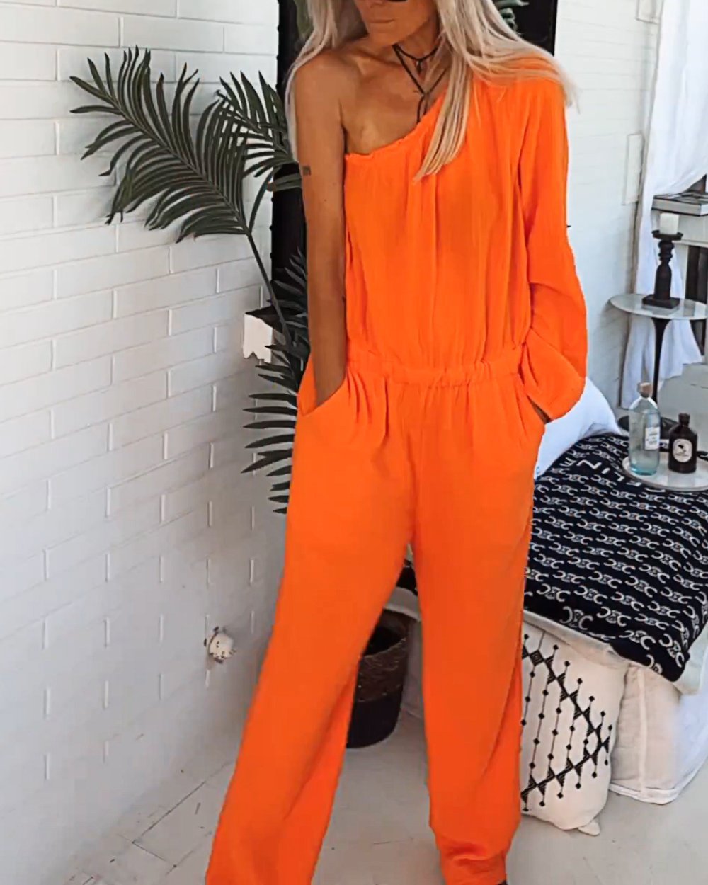 Women's Cotton and Linen Casual Jumpsuits