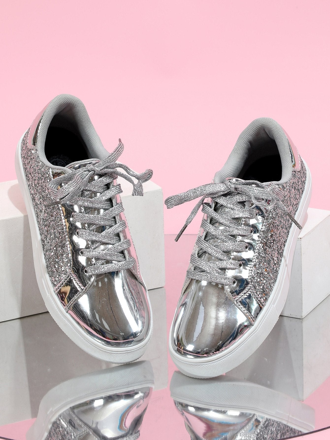 Women's Casual Glitter Walking Skate Shoes