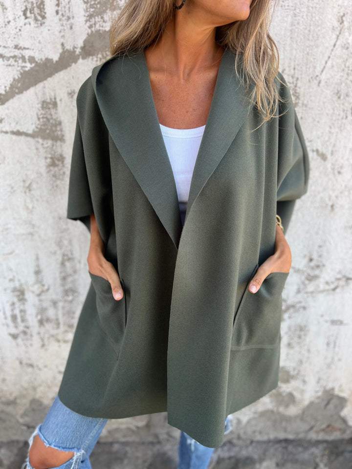 Lapel One-piece Sleeve Shawl Coat