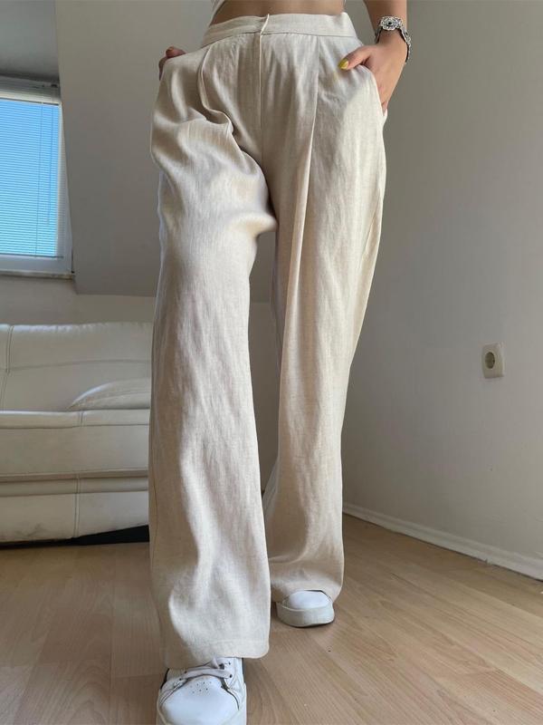 Women's cotton and linen suit pants