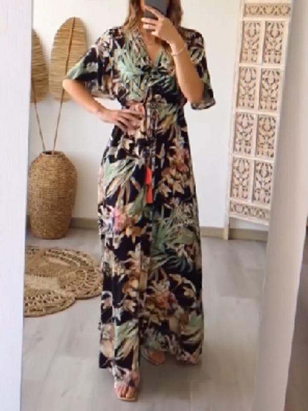 Women's Casual Resort Printed Long Dress