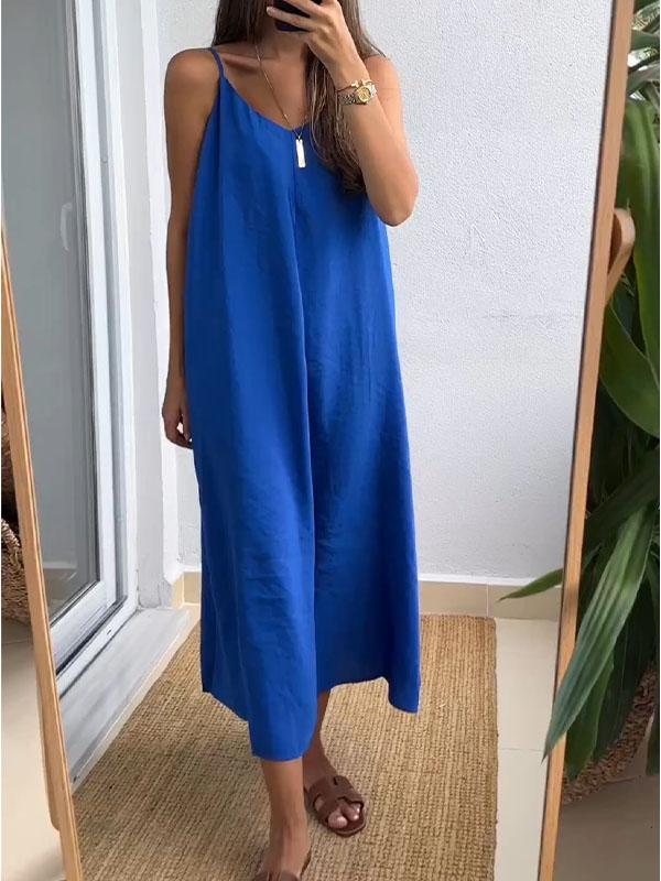 Solid Color Casual Dress