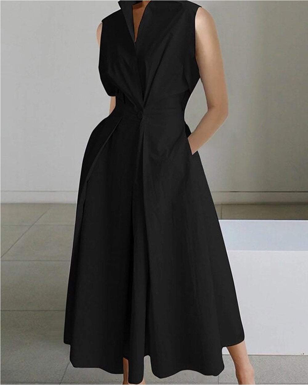 Women's Solid Color Sleeveless Culottes Dress