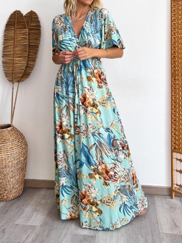 Women's Casual Resort Printed Long Dress