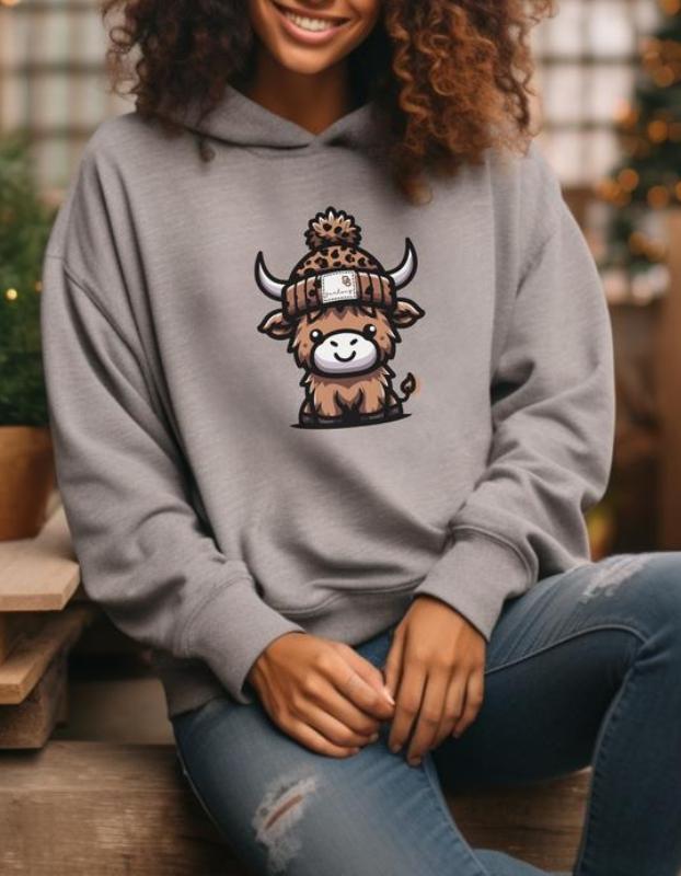 Women's Animal printed hooded Pocket  sweatshirt