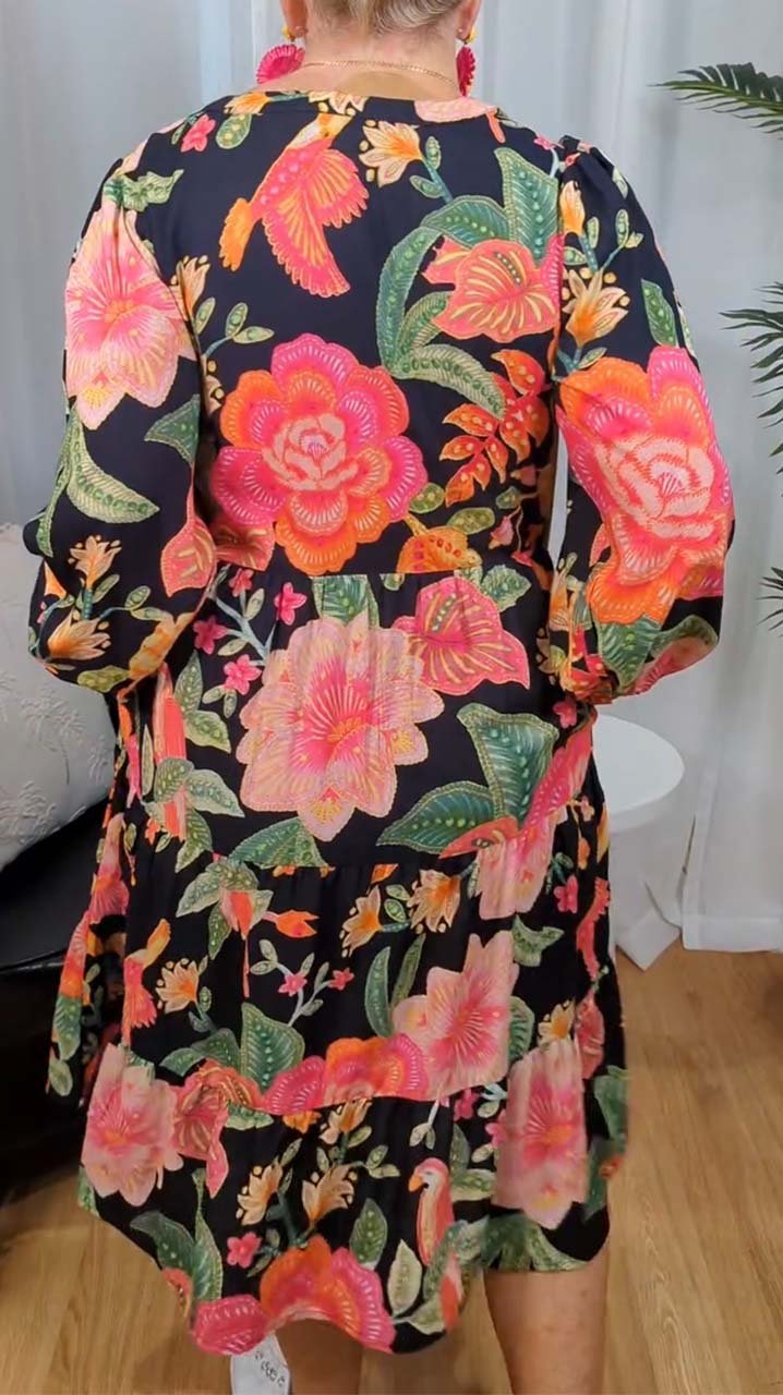 Women's Casual Floral Print Casual Long Sleeve Dress