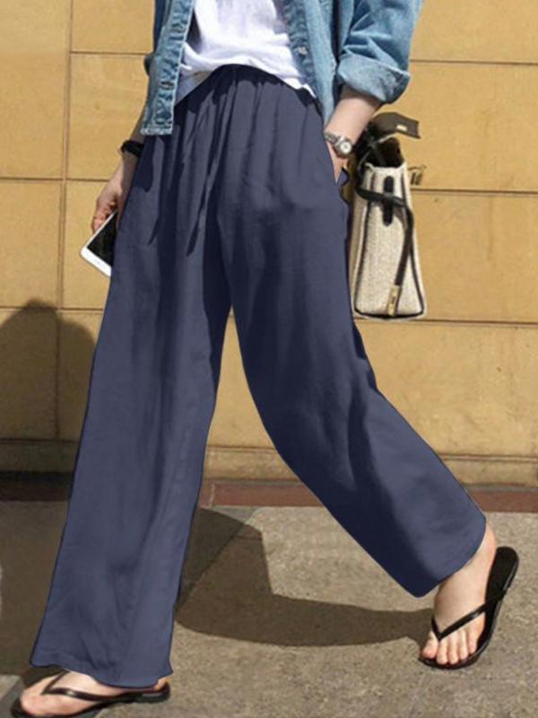 Women's Cotton Pants Solid Color Casual Slacks